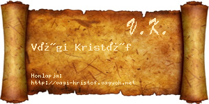 Vági Kristóf névjegykártya