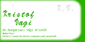 kristof vagi business card